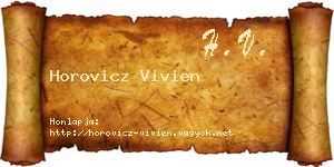 Horovicz Vivien névjegykártya